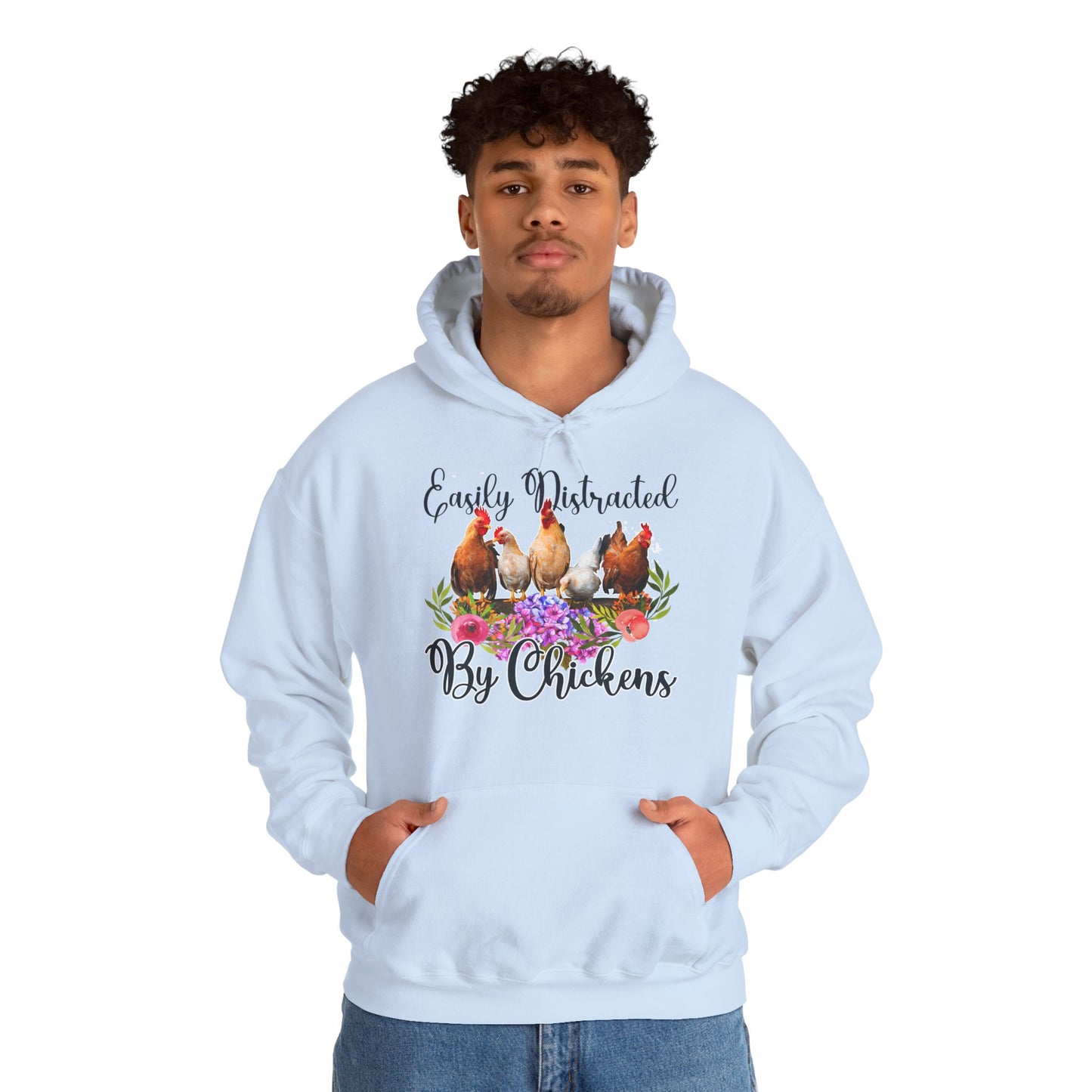 Easily Distracted by Chickens Unisex Hooded Sweatshirt