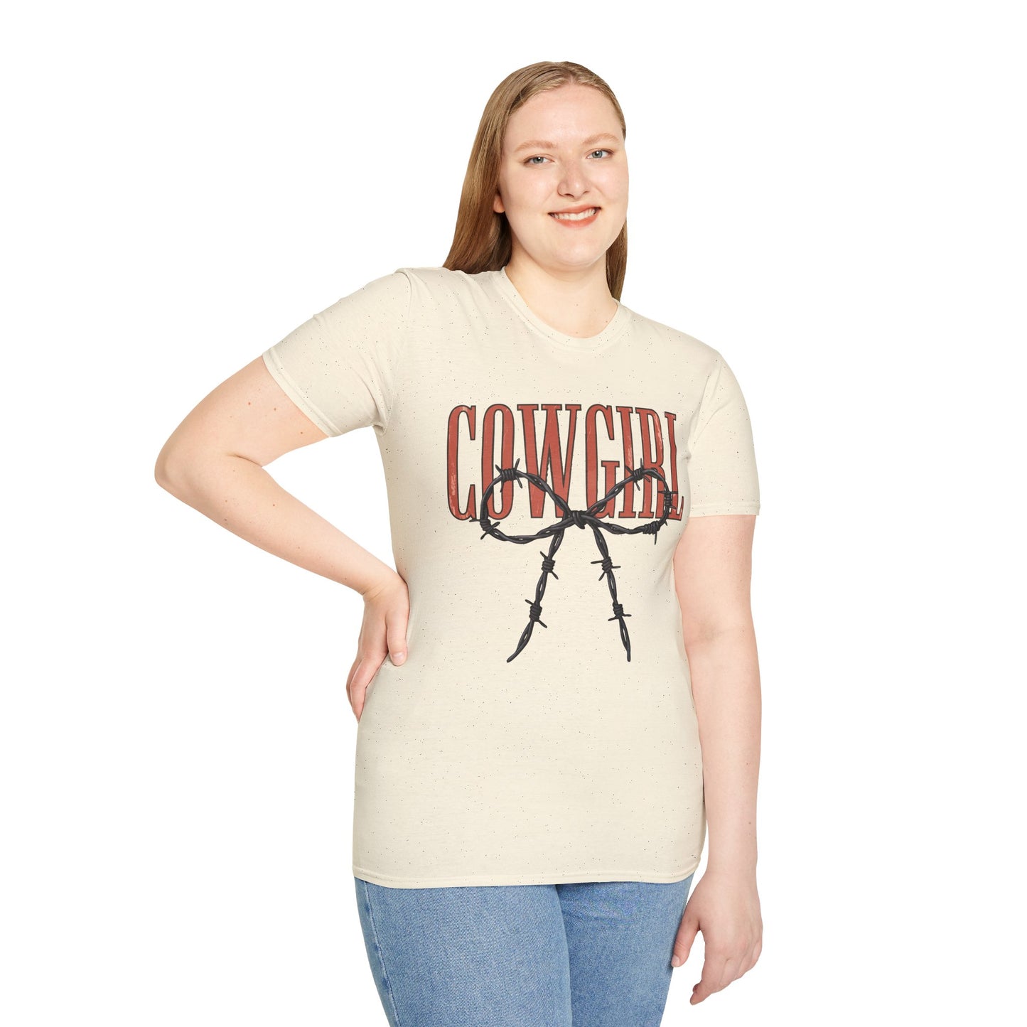 Barbed Wire Bow Cowgirl T-Shirt