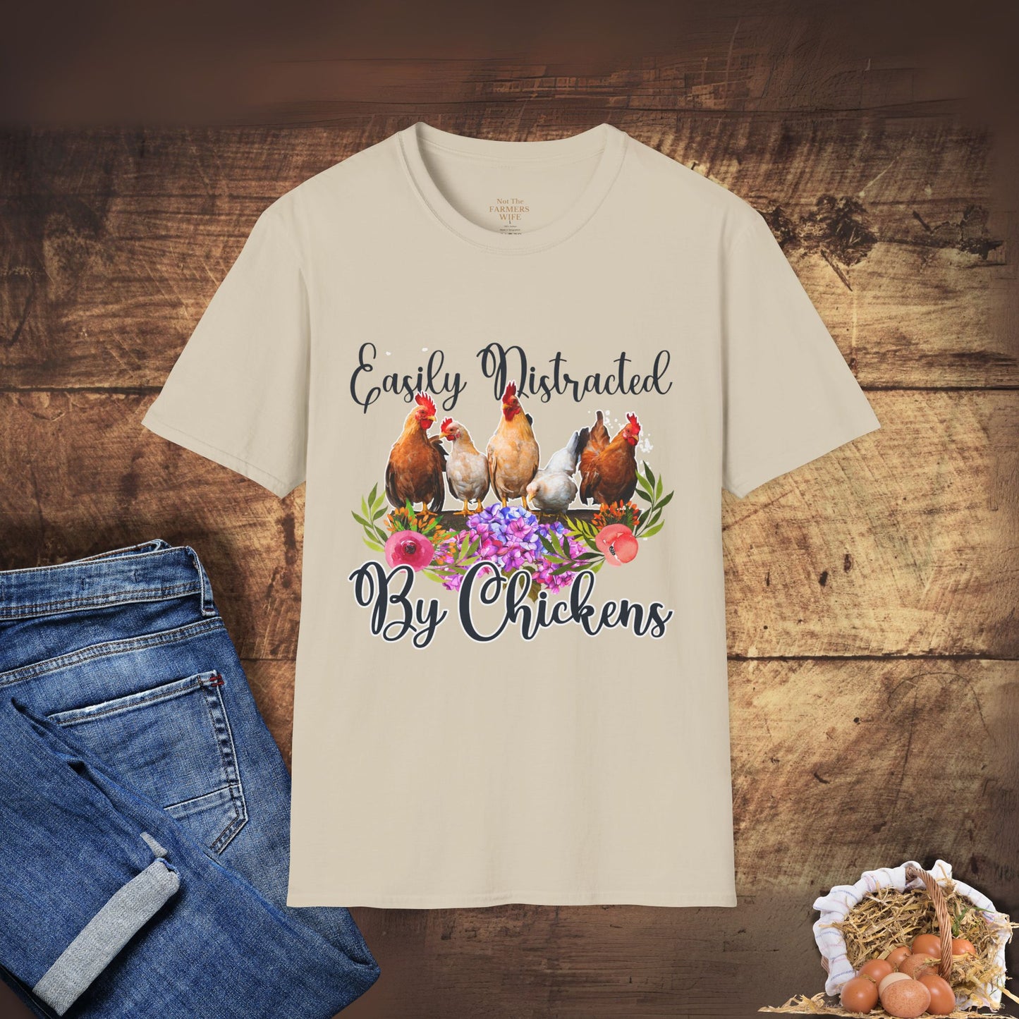 Easily Distracted by Chickens T-Shirt