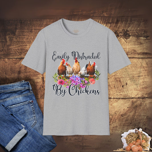 Easily Distracted by Chickens T-Shirt