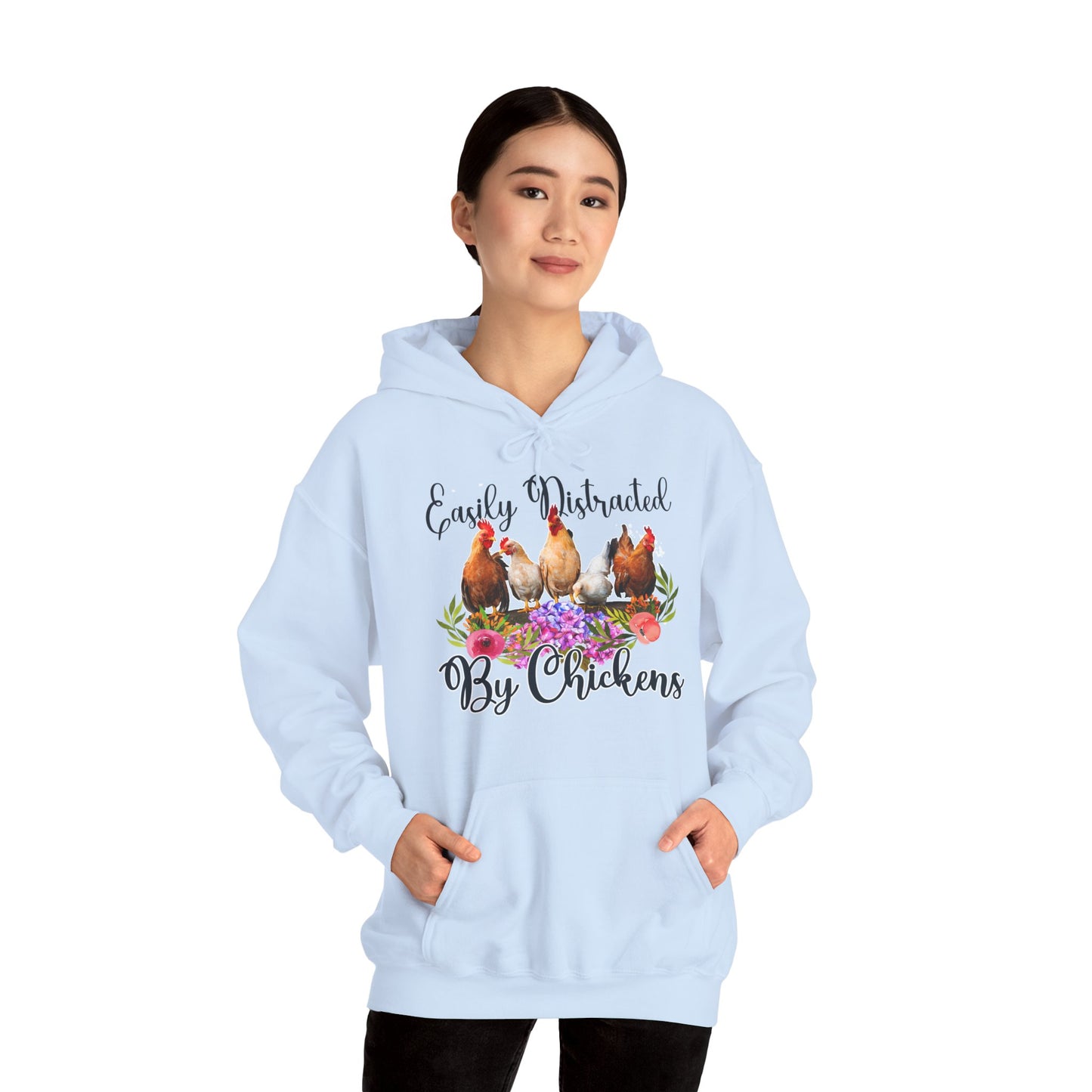 Easily Distracted by Chickens Unisex Hooded Sweatshirt