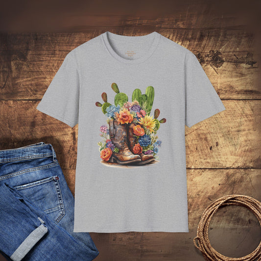 Cowgirl Boots and Desert Flowers T-Shirt