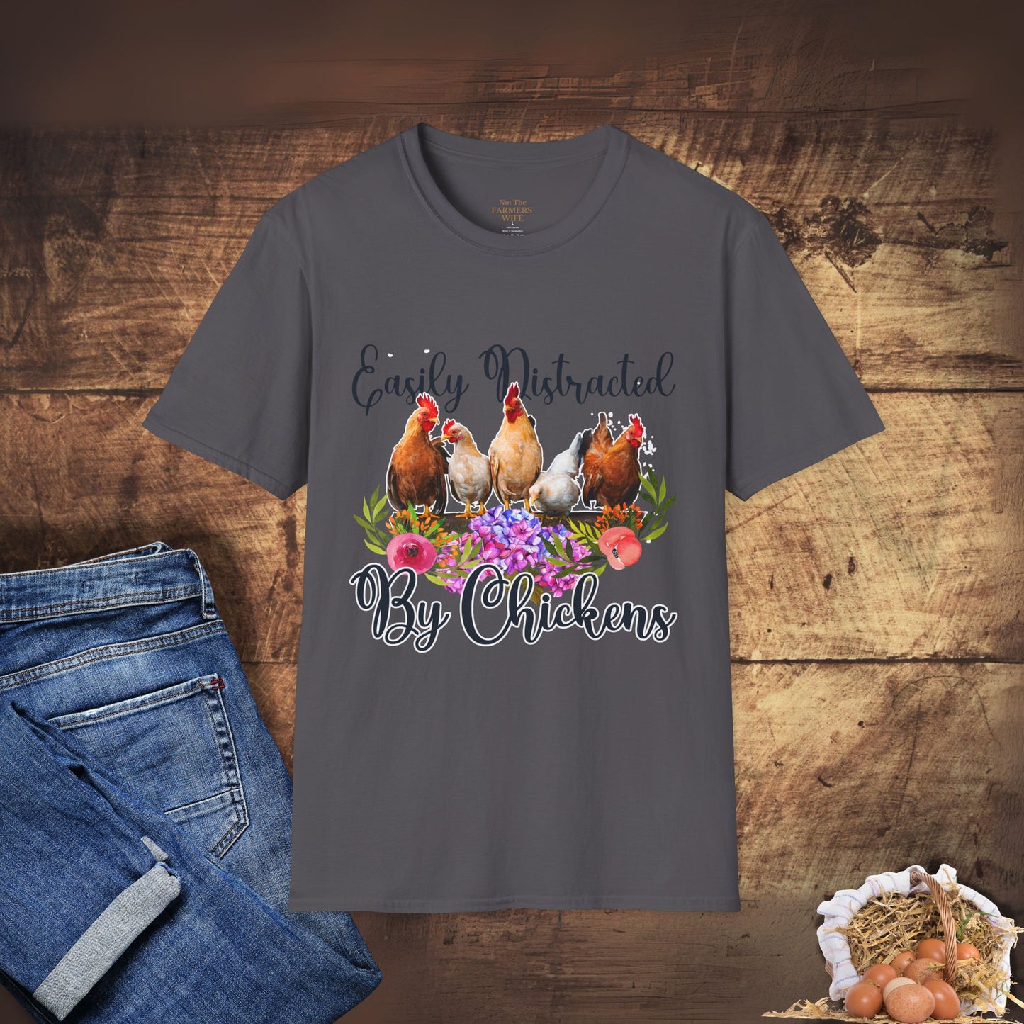 Easily Distracted by Chickens T-Shirt