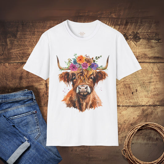 Highland Cow Floral T-Shirt
