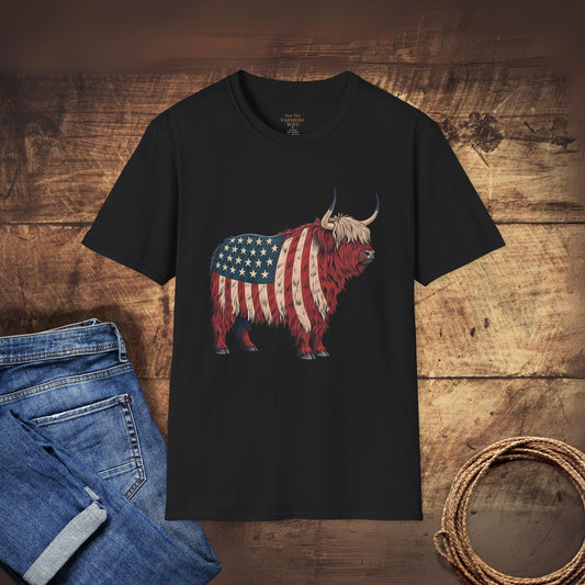 Stars, Stripes and Highland Cow T-Shirt