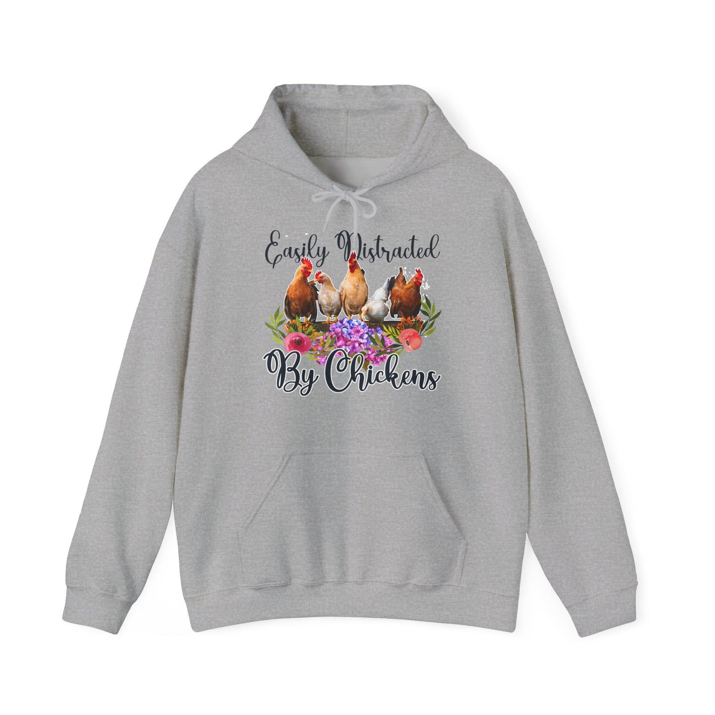 Easily Distracted by Chickens Unisex Hooded Sweatshirt