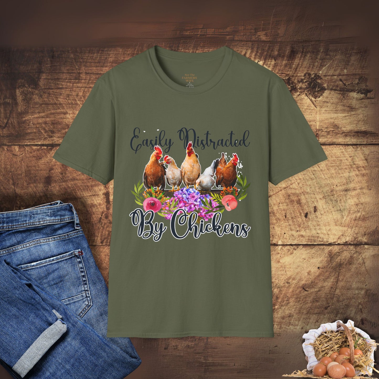 Easily Distracted by Chickens T-Shirt