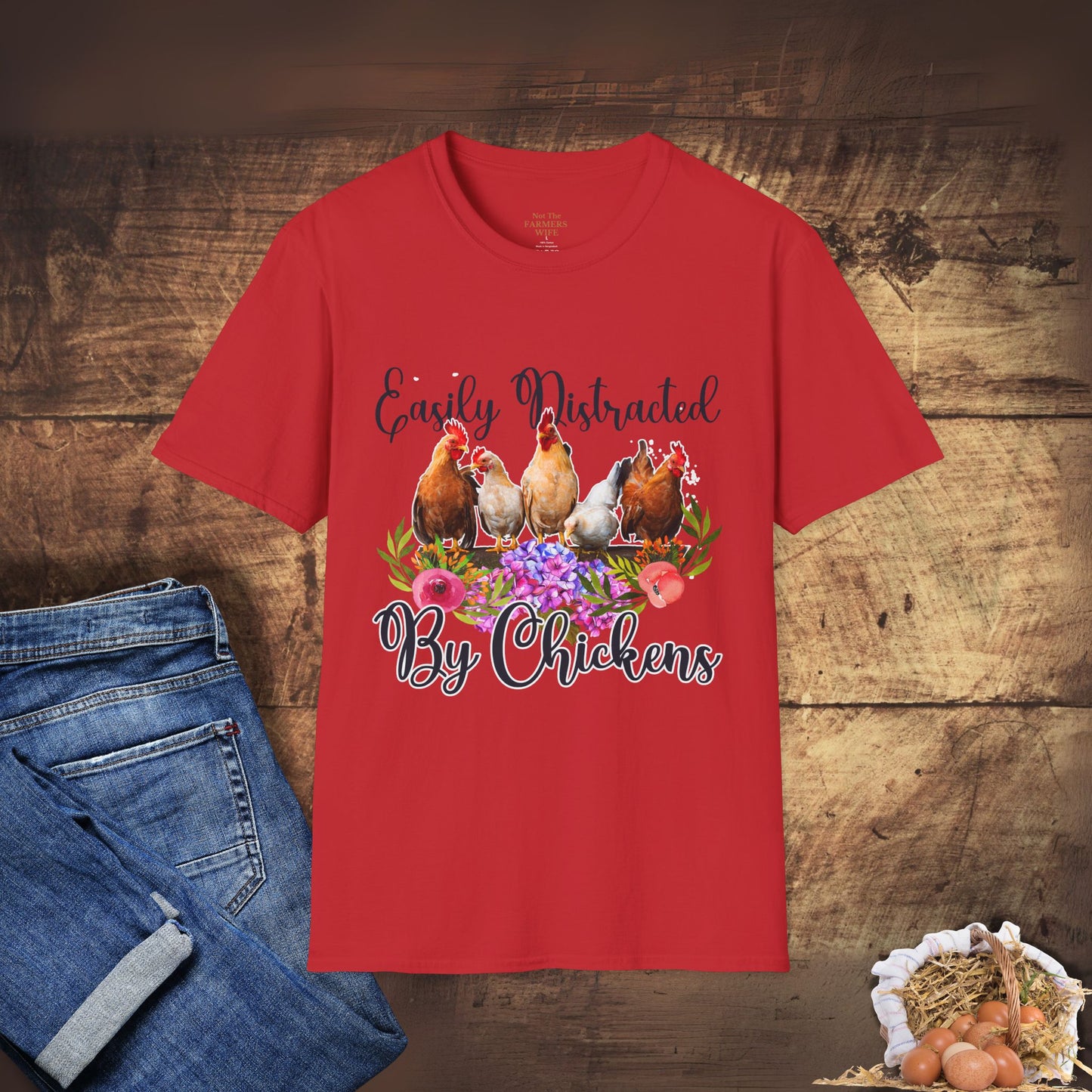 Easily Distracted by Chickens T-Shirt