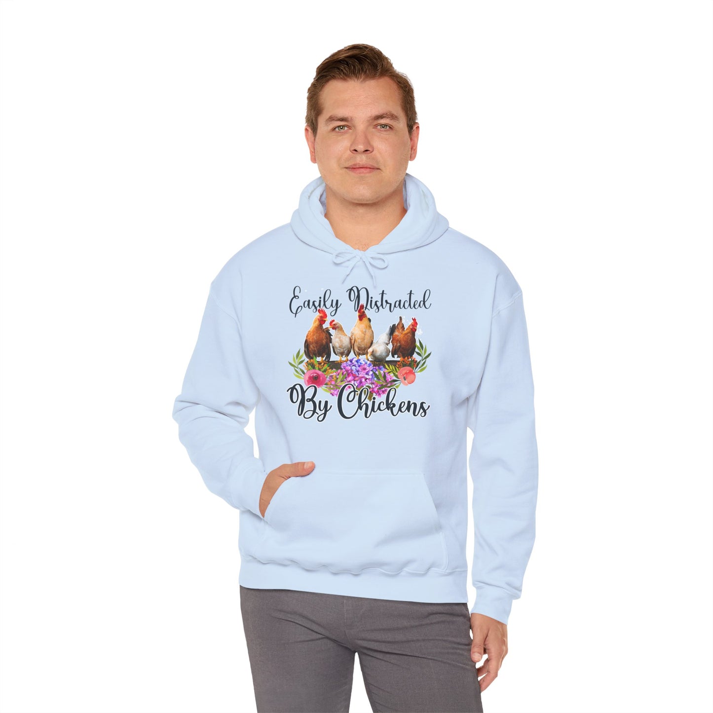 Easily Distracted by Chickens Unisex Hooded Sweatshirt
