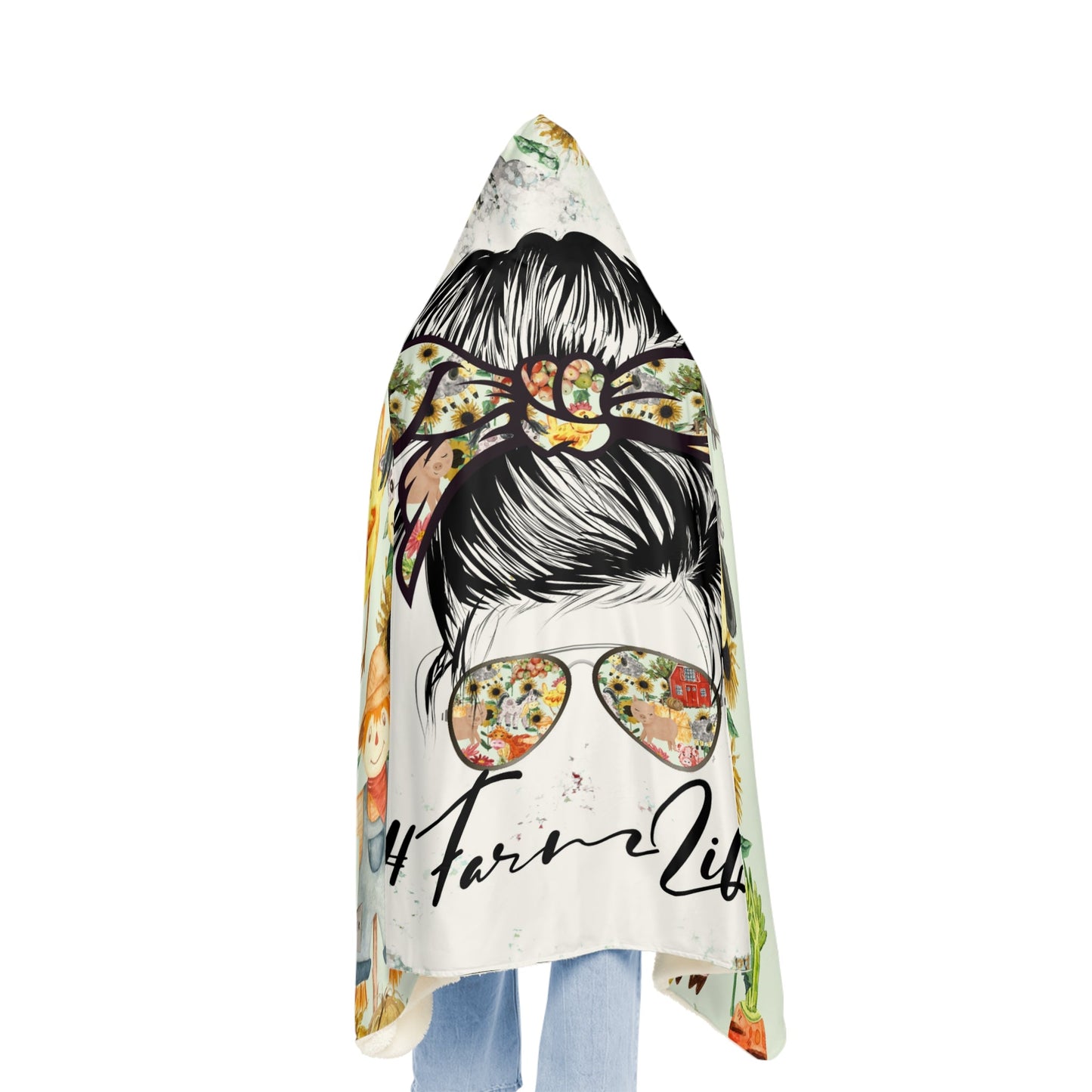 #FarmerLife Hooded Snuggle Blanket - All Over Prints - Not The Farmers Wife