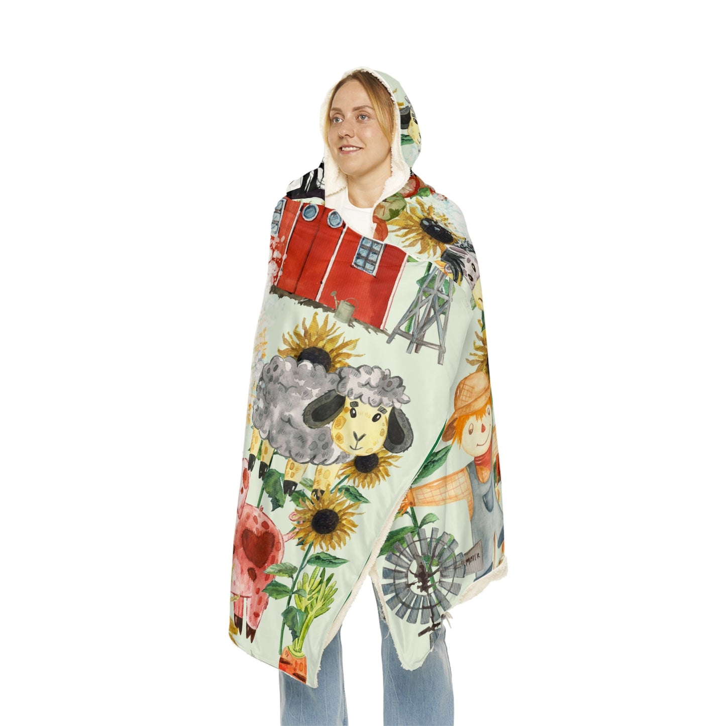 #FarmerLife Hooded Snuggle Blanket - All Over Prints - Not The Farmers Wife