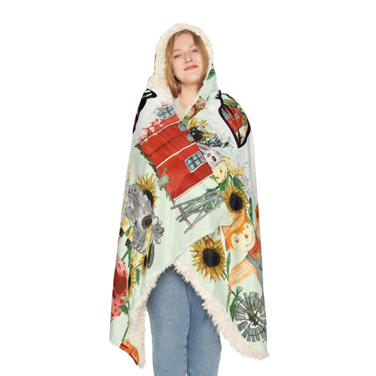 #FarmerLife Hooded Snuggle Blanket - All Over Prints - Not The Farmers Wife