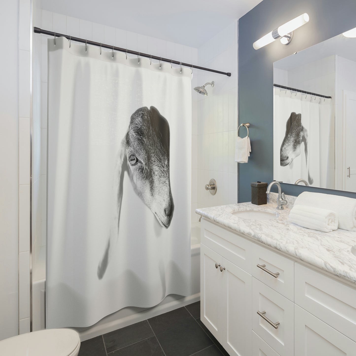 Baby Goat Shower Curtain