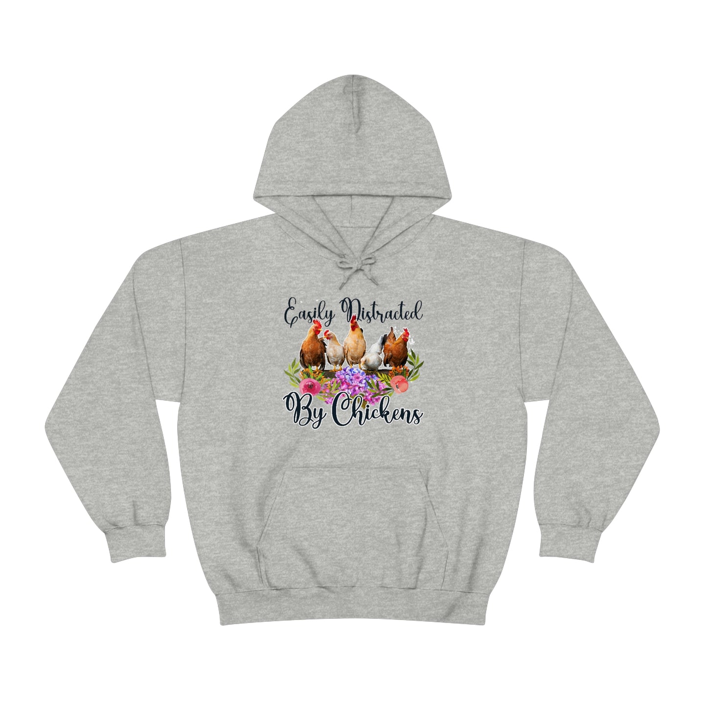 Easily Distracted by Chickens Unisex Hooded Sweatshirt