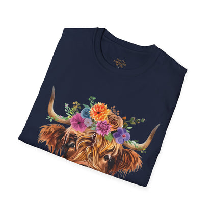 Highland Cow Floral T-Shirt