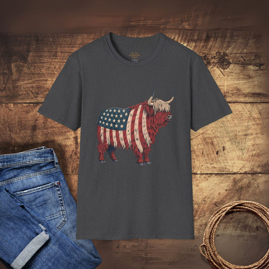 Stars, Stripes and Highland Cow T-Shirt