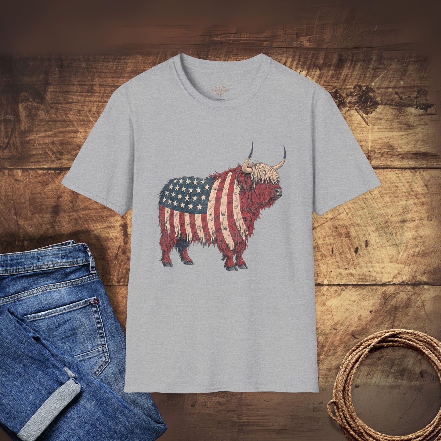 Stars, Stripes and Highland Cow T-Shirt