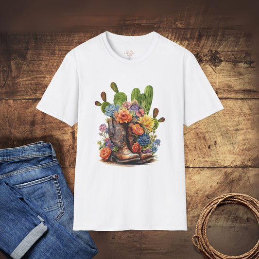 Cowgirl Boots and Desert Flowers T-Shirt