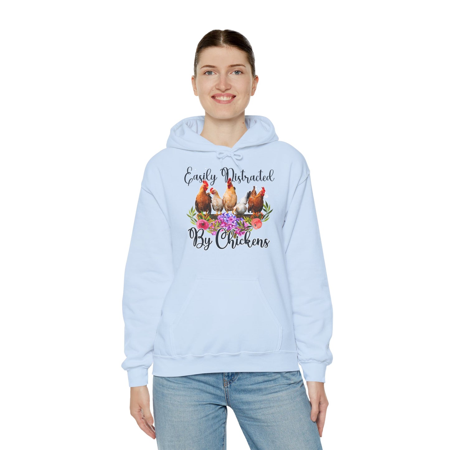 Easily Distracted by Chickens Unisex Hooded Sweatshirt