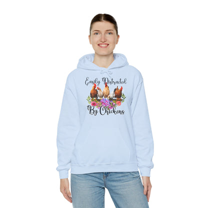 Easily Distracted by Chickens Unisex Hooded Sweatshirt