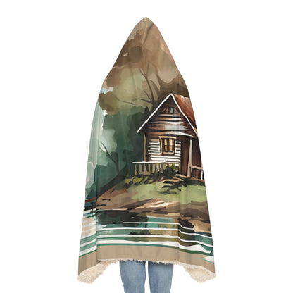 Rustic Cabin Hooded Snuggle Blanket