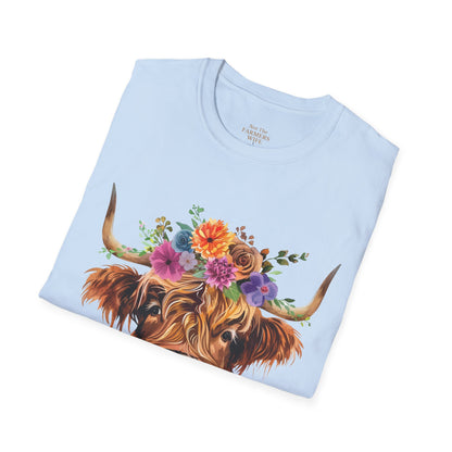 Highland Cow Floral T-Shirt