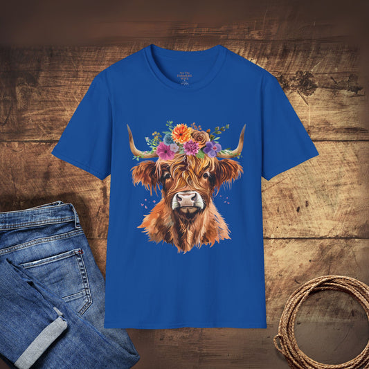 Highland Cow Floral T-Shirt
