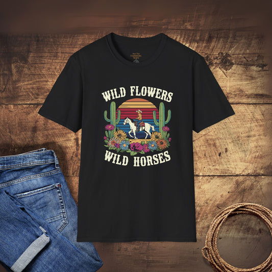 Wild Flowers and Wild Horses T-Shirt
