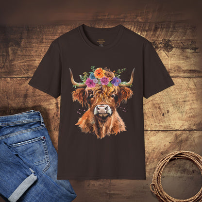Highland Cow Floral T-Shirt