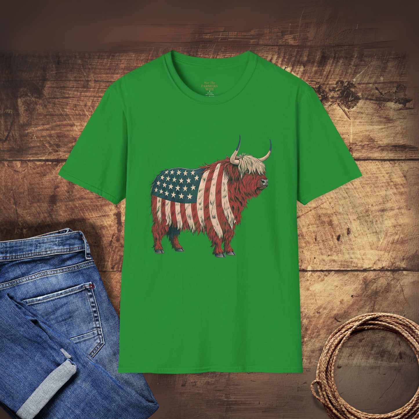 Stars, Stripes and Highland Cow T-Shirt