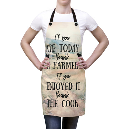 Thank a farmer apron front on person