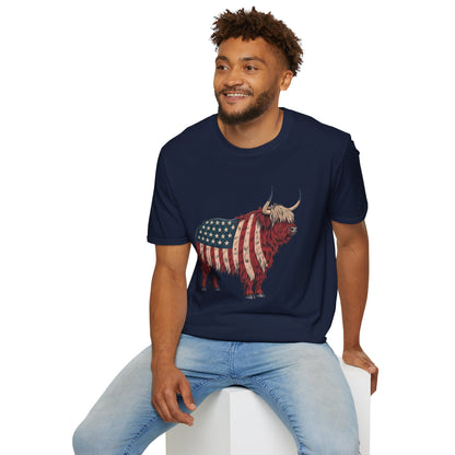 Stars, Stripes and Highland Cow T-Shirt