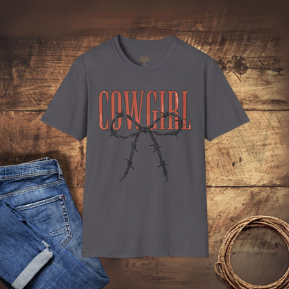 Barbed Wire Bow Cowgirl T-Shirt
