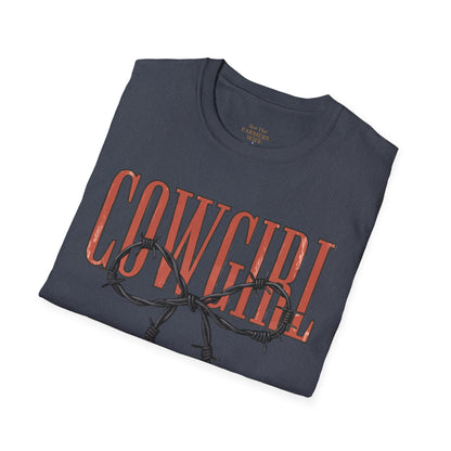 Barbed Wire Bow Cowgirl T-Shirt