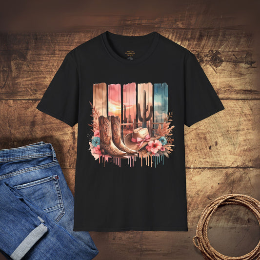 Pretty in Pink Cowgirl Boots T-Shirt