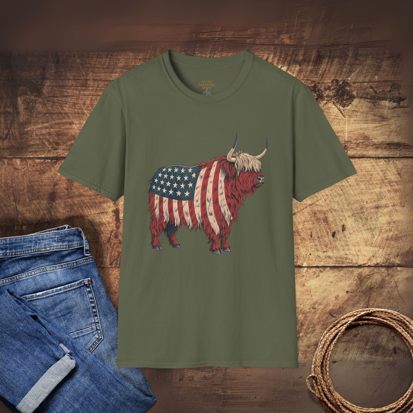 Stars, Stripes and Highland Cow T-Shirt