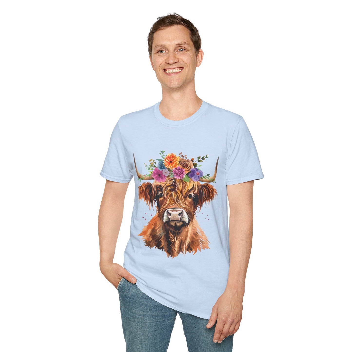 Highland Cow Floral T-Shirt
