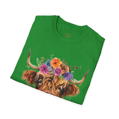 Highland Cow Floral T-Shirt