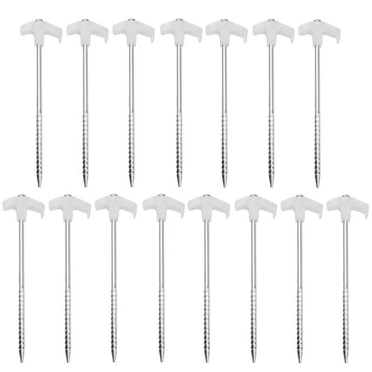 15 Pcs Pegs Screw-in Tent Camping Stakes Outdoor Camping Essentials_0