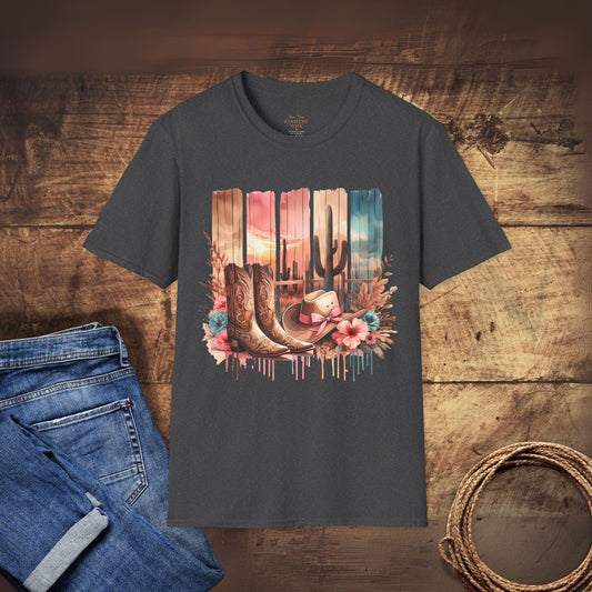 Pretty in Pink Cowgirl Boots T-Shirt