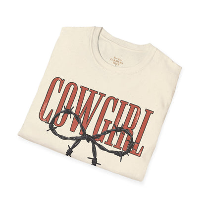 Barbed Wire Bow Cowgirl T-Shirt