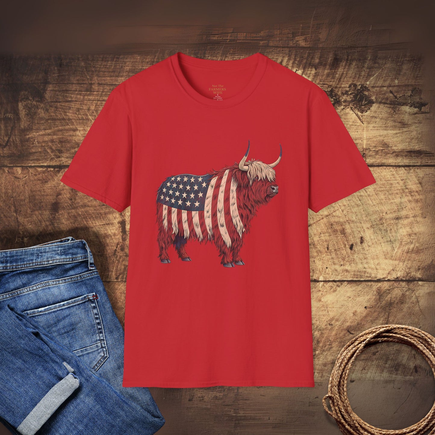 Stars, Stripes and Highland Cow T-Shirt