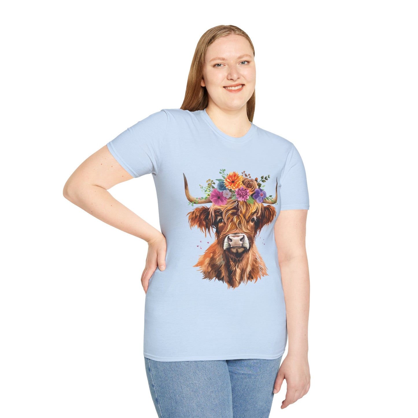 Highland Cow Floral T-Shirt