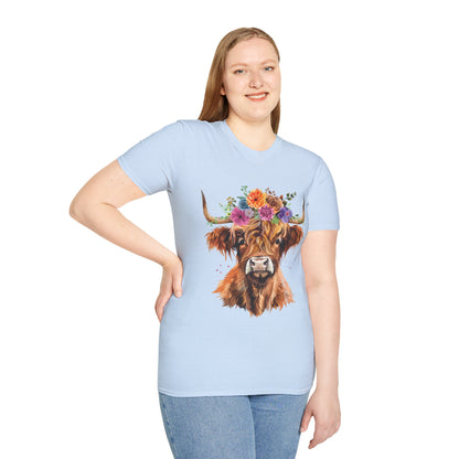Highland Cow Floral T-Shirt
