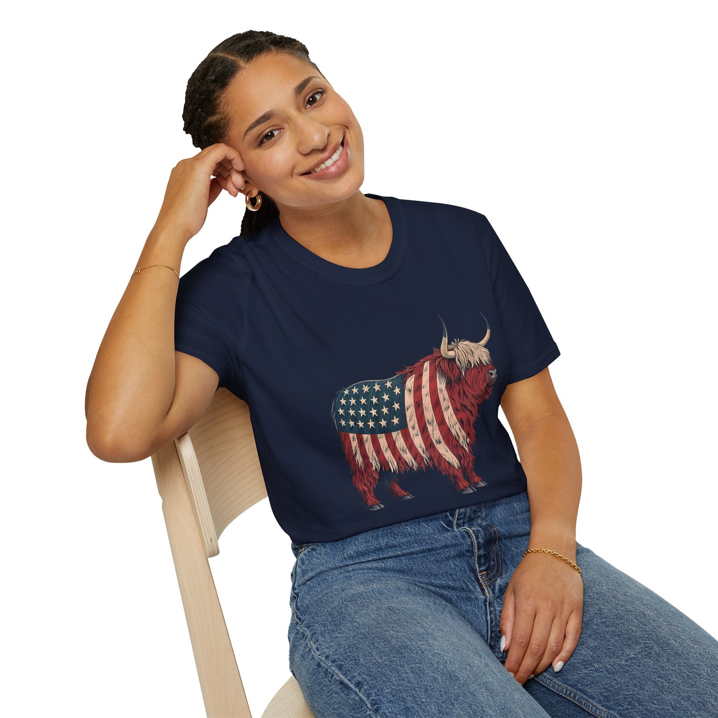 Stars, Stripes and Highland Cow T-Shirt