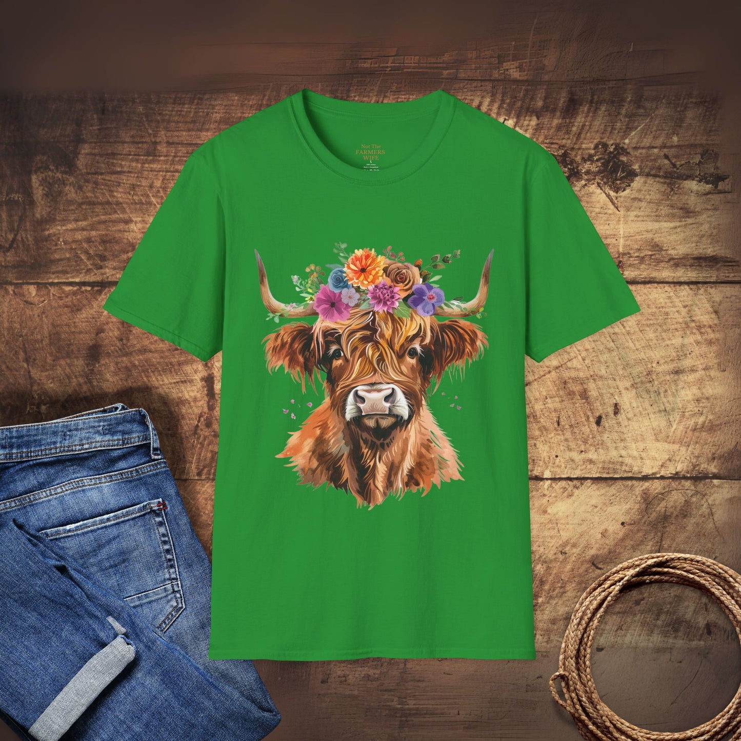 Highland Cow Floral T-Shirt