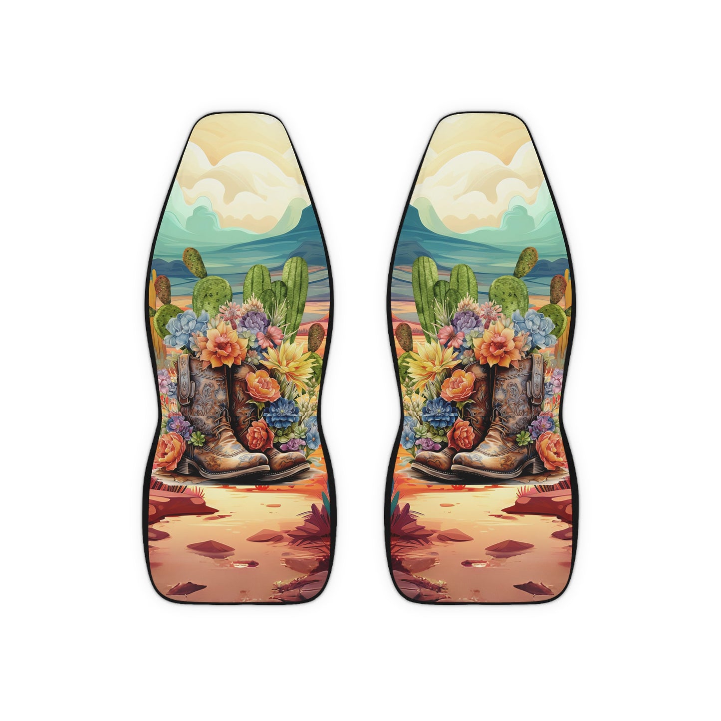 Desert Cowgirl Boots Car Seat Covers