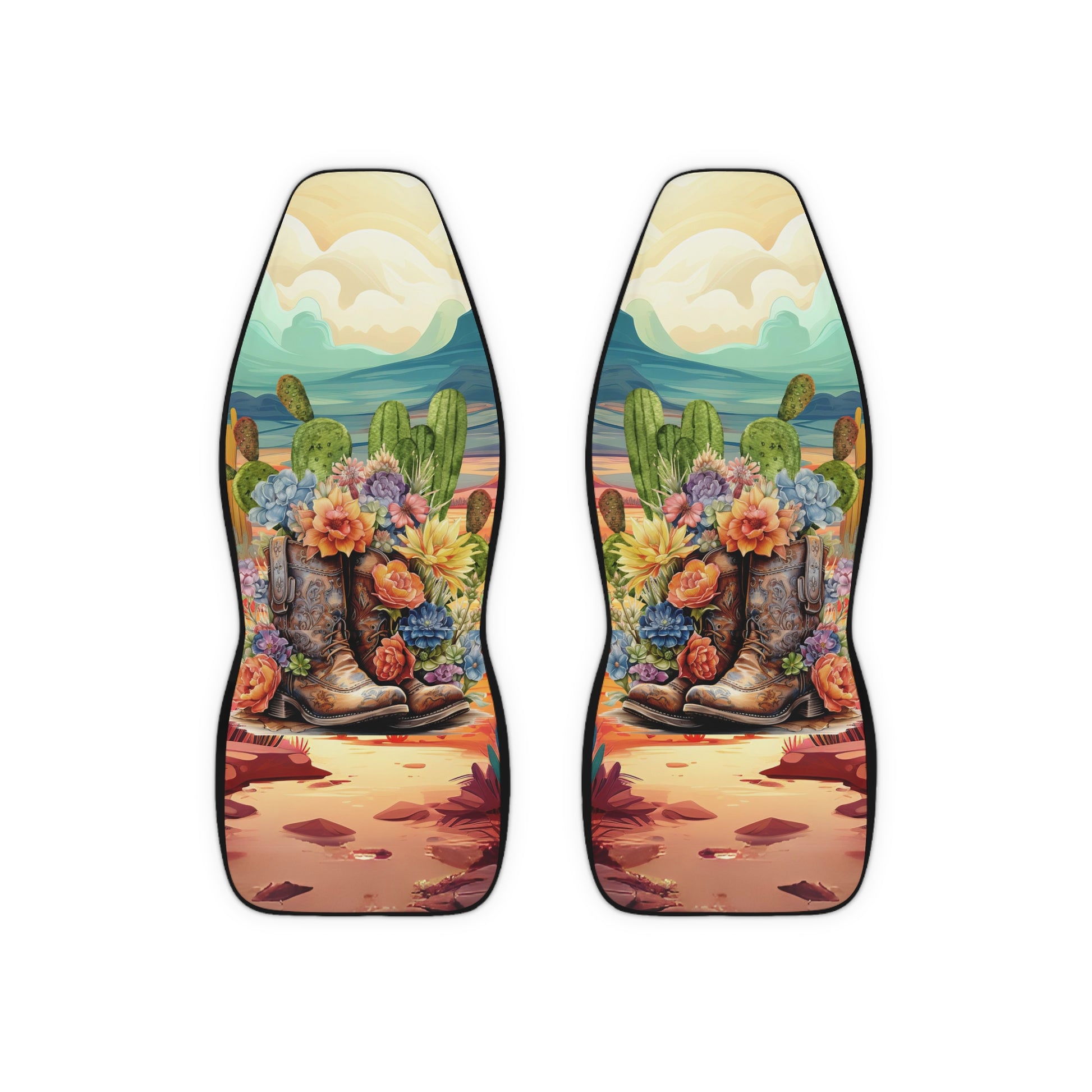 Desert Cowgirl Boots Car Seat Covers
