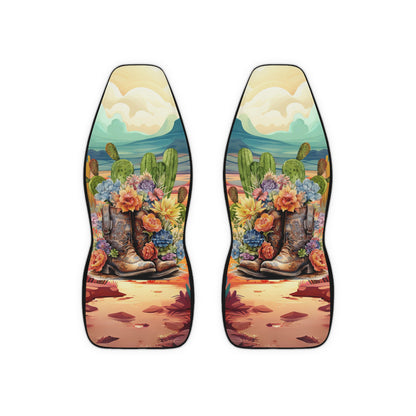 Desert Cowgirl Boots Car Seat Covers