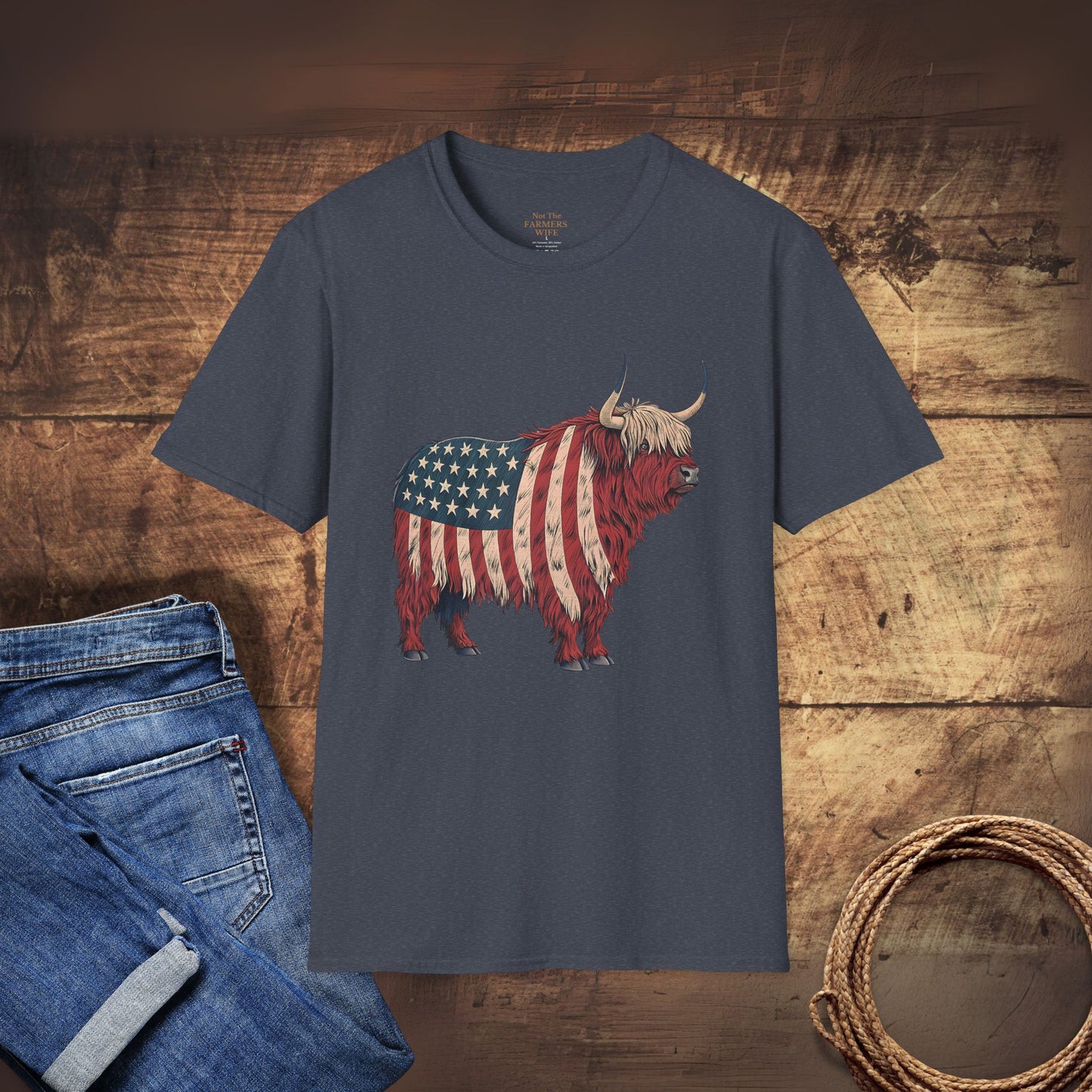 Stars, Stripes and Highland Cow T-Shirt